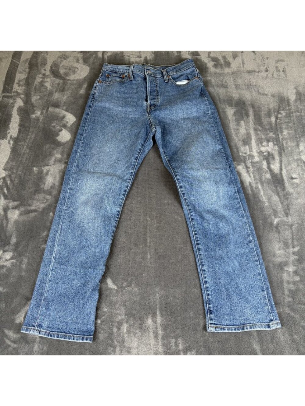 Levi's Women's Wedge Straight Denim Jeans Size 29x26 Blue Medium Wash Button Zip